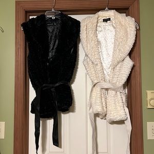 Vest a black and cream color for winter
